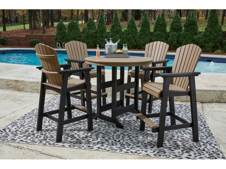 Fairen Trail Outdoor Bar Table and 4 Barstools