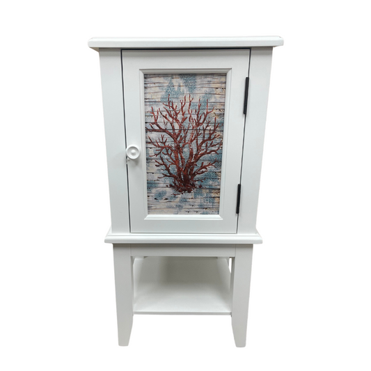 White Coastal End Table