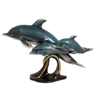 Triple Dolphins Statue