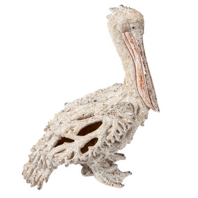 Coral Look Pelican Figurine