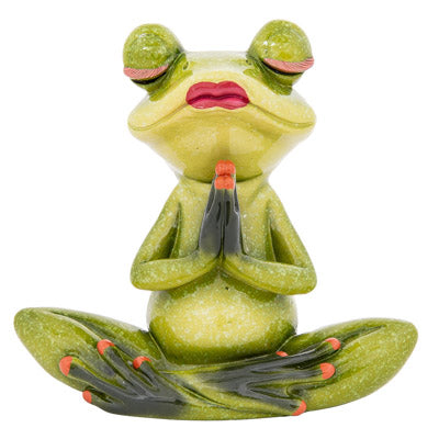 Lady Yoga Frog Figurine